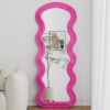 Flannel Full Length Wave rose Floor Mirror for Bedroom living room Hanging or Against The Wall