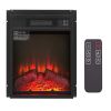 Electric Fireplace Insert 18" 1400W 120V ,Equipped with remote control, ultra thin heater with log set & realistic flame - BLACK