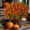 Artificial Autumn Outdoor Flowers, Simulated Chrysanthemums - 12 Bundles of UV-Resistant, Fade-Resistant Artificial Plastic Plants for Garden, Porch