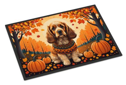 NEW Cocker Spaniel Fall Doormat Front Door Mat Indoor Outdoor Rugs for Entryway, Non Slip Washable Low Pile, 18H X 27W