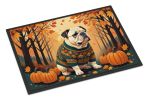 NEW White English Bulldog Fall Doormat Front Door Mat Indoor Outdoor Rugs for Entryway, Non Slip Washable Low Pile, 18H X 27W