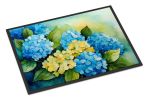 NEW Hydrangeas in Watercolor Doormat Front Door Mat Indoor Outdoor Rugs for Entryway, Non Slip Washable Low Pile, 18H X 27W