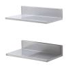 VEVOR 8.6" x 16" Stainless Steel Shelf, Wall Mounted Floating Shelving with Backsplash, 44 lbs Load Capacity Commercial Shelves