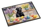 NEW Decorating Easter Black Labrador Retriever Doormat Front Door Mat Indoor Outdoor Rugs for Entryway, Non Slip Washable Low Pile, 18H X 27W