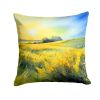 Nebraska Goldenrod in Watercolor Throw Pillow Machine Washable, Indoor Outdoor Decorative Pillow for Couch, Bed or Patio, 18Hx18W