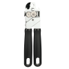 (4 pack) 2 Ply Manual Can Opener with Integrated Bottle Opener, Black