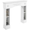 Baroque Fireplace Mantel, Freestanding Fireplace Surround with Leg for Electric Fireplaces, 45.3" W x 39.4" H, White