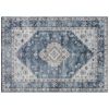 5x7 Area Rug, Vintage Washable Rug, Non-Slip Floor Carpet for Living Room, Bedroom, Dining Room, Blue