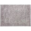 Machine Washable Area Rug 4x6, Non-Slip Traditional Flower Print Floor Carpet for Living Room, Bedroom, Grey and Brown