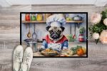 NEW Pug The Chef Doormat Front Door Mat Indoor Outdoor Rugs for Entryway, Non Slip Washable Low Pile, 18H X 27W