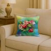 Arkansas Apple Blossom in Watercolor Throw Pillow Machine Washable, Indoor Outdoor Decorative Pillow for Couch, Bed or Patio, 18Hx18W