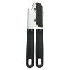 (4 pack) 2 Ply Manual Can Opener with Integrated Bottle Opener, Black