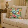 Alaska Forget-me-nots in Watercolor Throw Pillow Machine Washable, Indoor Outdoor Decorative Pillow for Couch, Bed or Patio, 14Hx14W