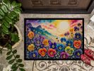 NEW Pansies in Color Doormat Front Door Mat Indoor Outdoor Rugs for Entryway, Non Slip Washable Low Pile, 18H X 27W