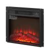 Electric Fireplace Insert 18" 1400W 120V ,Equipped with remote control, ultra thin heater with log set & realistic flame - BLACK