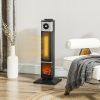 31" Electric Freestanding Fireplace with Oscillation, Remote Control & 12H Timer for Indoors, 1400W, Black