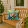 Arkansas Apple Blossom in Watercolor Throw Pillow Machine Washable, Indoor Outdoor Decorative Pillow for Couch, Bed or Patio, 18Hx18W