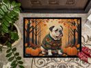 NEW White English Bulldog Fall Doormat Front Door Mat Indoor Outdoor Rugs for Entryway, Non Slip Washable Low Pile, 18H X 27W