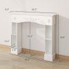 Baroque Fireplace Mantel, Freestanding Fireplace Surround with Leg for Electric Fireplaces, 45.3" W x 39.4" H, White