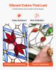 VEVOR Stained Glass Window Panel, 17 x 29 in, Tiffany Style Hanging Transom Window Panel with Chain, Large Vertical Rectangle Stain Glass