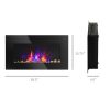 28.5" 1450W Electric Wall-Mounted Fireplace with Flame Effect, 7 Color Background Light, Black