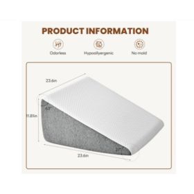 Wedge Pillow, Body Pillow , White& Grey (Option: 12Inch)