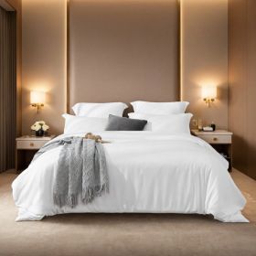 Solid Color Oversized Duvet Cover Set Available In White And Pink. Includes 1 Duvet Cover & 2 Pillowcases. Premium Microfiber Fabric With Hotel-g (Option: defaulttitle)