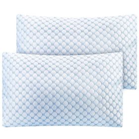 2Pcs Or 1Pc Cooling Memory Foam Pillow Ventilated Soft Bed Pillow With Cooling Gel Infused Memory Foam Machine Washable (Option: King-2Pcs)