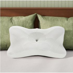 Cervical Neck Pillow, Cooling Ergonomic Memory Foam Pillows  Dual Height Orthopedic Support Contour Pillow For Side (Option: Kwhite)