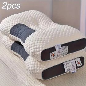 YBZ 3D Knitted Cotton Massage Pillow -white  2pack (Option: White)