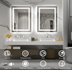 Triple Color Temperature/LED/RGB Smart Touch Control Bathroom Mirror with Tempered Glass, Adjustable Light, Fog & Shatterproof, Memory Function