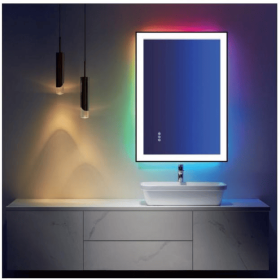 Triple Color Temperature/LED/RGB Smart Touch Control Bathroom Mirror with Tempered Glass, Adjustable Light, Fog & Shatterproof, Memory Function (S3R13874UL55"x30": S3R22497UL88"x38")
