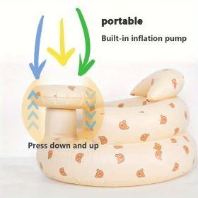 "Developmental Baby Seat – BPA-Free Plastic with Washable Pad – White" (Style: bear)