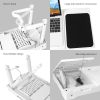 Foldable Laptop Table Bed Notebook Desk w/Cooling Fan Mouse Board LED light 4 x USB Ports Breakfast Snacking Tray with Storage Groove For Home Office